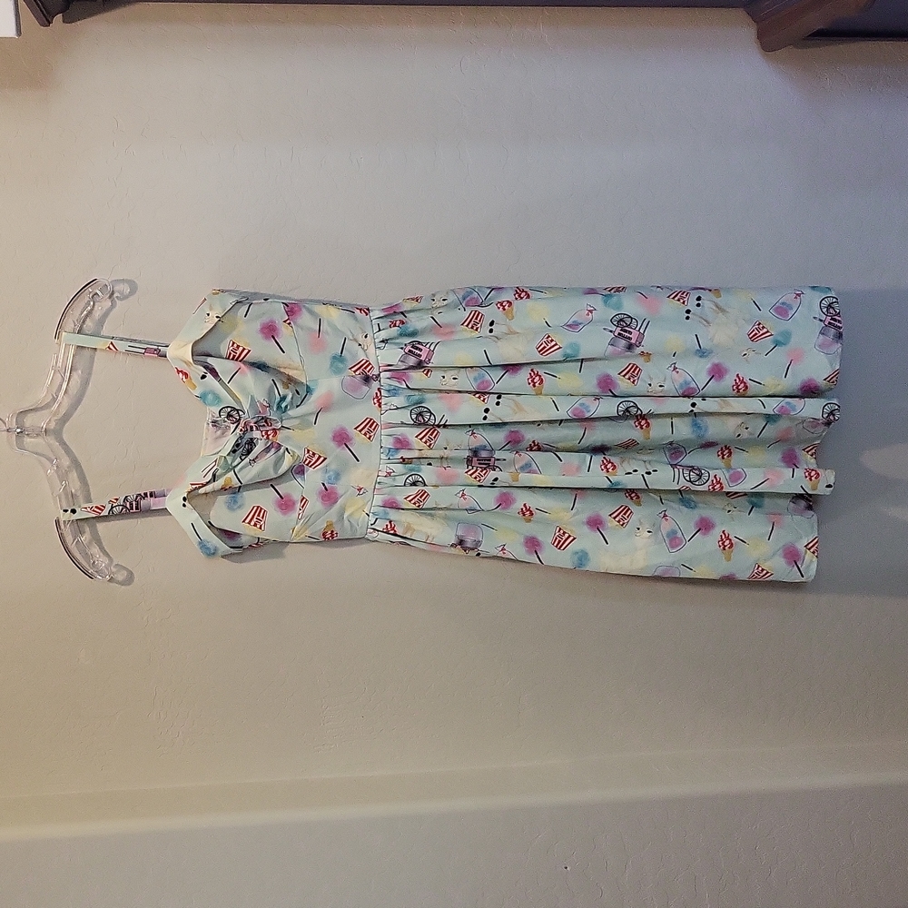 Unique Vinatge Popcorn Cotton Candy Luma Retro Style Dress Fit And Flare Size M - Picture 8 of 15